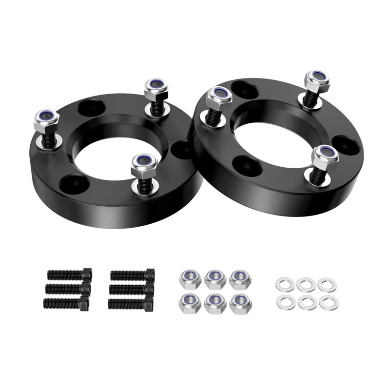 Richeer 1.5 inch Leveling Lift Kit Compatible with 2004-2025 F150, Leveling Lift Kit Fit for 2004-2025 F150 2WD 4WD Forged Front Strut Spacers Raise the Front of your F150 by 1.5"" - Image 1